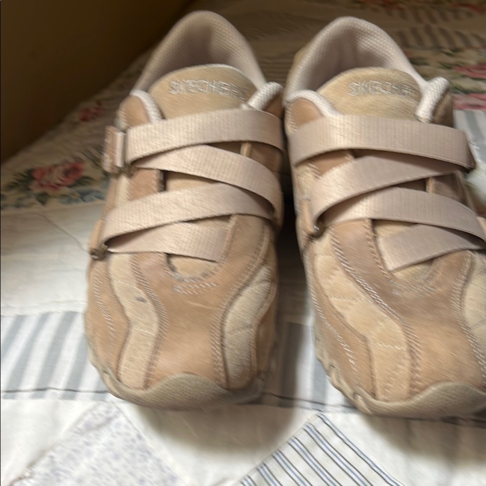 Skechers Tan Suede Strap Sneakers - Picture 3 of 8